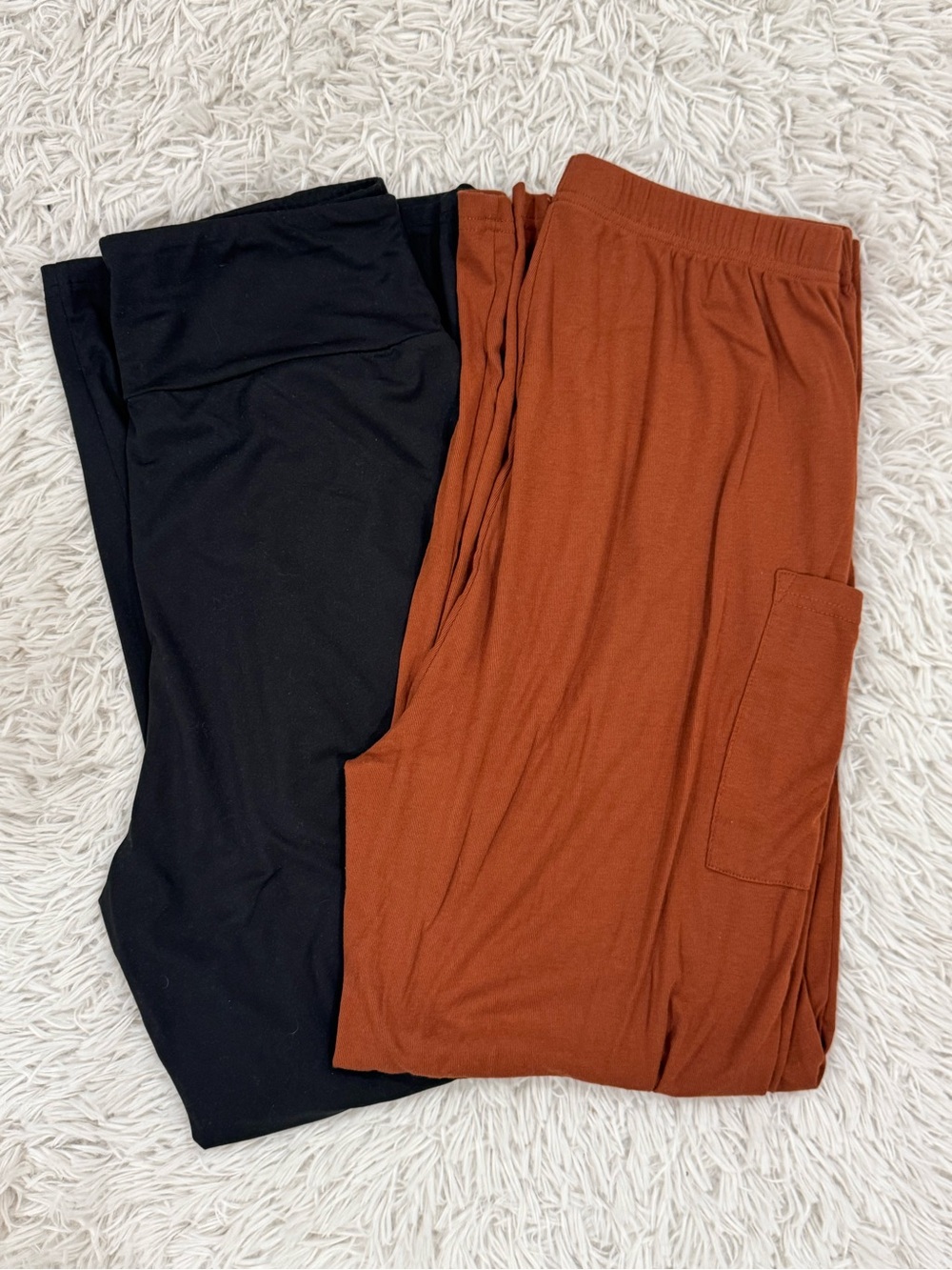Women’s Lounge Pants - Black & Rust - Set of 2